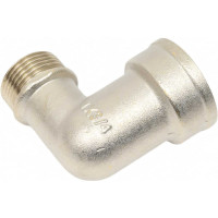 Угольник STI латунный Ду25х20 (1"x 3/4") Ру16 ВР/НР переходной, никелированный D270-05017