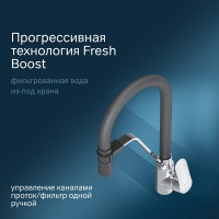 Смеситель для кухни AM.PM Like с каналом для питьевой воды и гибким изливом, хром F8007802