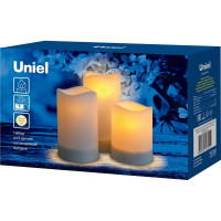 Садовый светильник на солнечной батарее Uniel «Свеча», в наборе из 3 штук USL-S-816/PT150 CANDLE UL-00009381