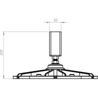 Кровельная опора с вертикальным кронштейном Fachmann SOLID FOOT 350x350 мм 04.030