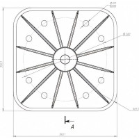 Кровельная опора с вертикальным кронштейном Fachmann SOLID FOOT 350x350 мм 04.030