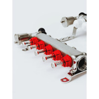 Коллекторная группа с расходомерами Grosetto 1"x3/4" 5 выходов, нержавеющая сталь, 10 бар 2042992 Gr-5 AVR