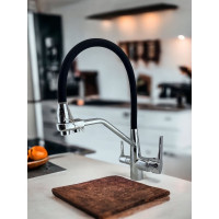 Смеситель для кухни Rainsberg с силиконовым гибким изливом, латунь R603C-2