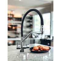 Смеситель для кухни Rainsberg с силиконовым гибким изливом, латунь R603C-2