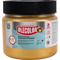 Акриловая эмаль OLECOLOR перламутровая, универсальная, золото, 0.3 кг 4300006107