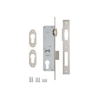 Корпус узкопрофильного замка с роликовой защёлкой KALE KILIT 155 (25 мм) w/b никель 10231