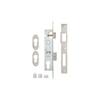 Корпус узкопрофильного замка с защёлкой KALE KILIT 153 (20 мм) w/b никель 7677