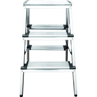 Двухсторонняя алюминиевая стремянка Новая Высота 2х3 ступени 1127203