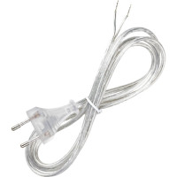 Шнур с плоской вилкой TDM ELECTRIC ШУ02 ШВВП 2x0,75мм2 1,7 м. прозрачный SQ1305-0014