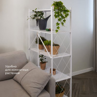 Металлический стеллаж ГЕЛЕОС Атлант-5, 5 полок, складной, размер 760x400x1580 мм, белый АСТ-52