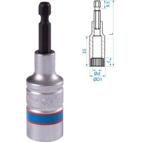 Головка двенадцатигранная 1/4", 16х80 мм для шуруповерта KING TONY 76B816M