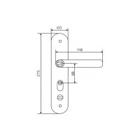 Ручка на планке для китайской двери BASARA FL-6200 L/R универсальная 40038