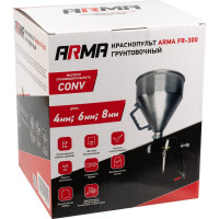 Грунтовочный краскопульт ARMA 4,6,8 мм, 3.5-5 атм, алюминиевый бак FR-300