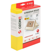 Мешки-пылесборники универсальные бумажные для пылесосов (4 шт; фланец 120x190 мм) OZONE P-UN02