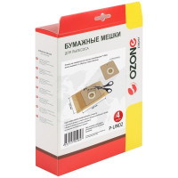Мешки-пылесборники универсальные бумажные для пылесосов (4 шт; фланец 120x190 мм) OZONE P-UN02