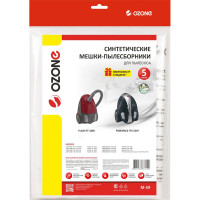 Мешки-пылесборники синтетические для пылесоса 5 шт + микрофильтр OZONE M-59
