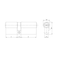 Цилиндровый механизм Ajax AZ200/70 mm (30+10+30), CP хром, 5 кл. 43875