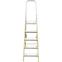 Алюминиевая стремянка Алюмет с анодированным покрытием профессиональная с широкими ступенями 5 ступеней. Серия АS705