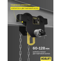 Каретка ручная OCALIFT DOPA 0,5т 3м тип GCL тележка на двутавр с ручным приводом dr5003