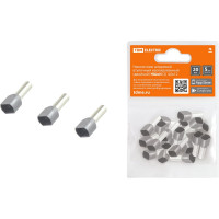 Штыревой втулочный изолированный наконечник TDM ELECTRIC НШвИ (двойной), 2х4,0x12, 20 штук SQ0568-0057