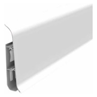 Напольный плинтус с центральной планкой IDEAL Классик 70 мм, 2.2 м, 001 белый К-П70п 001 БЕЛ