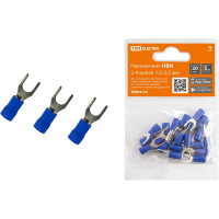 Наконечники для проводов обжимные вилочные НВИ 2-4 вилка 1,5-2,5мм (упаковка/20 штук) TDM ELECTRIC SQ0568-0011