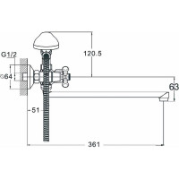 Смеситель для ванной G-Lauf QMT7-B722