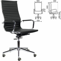 Офисное кресло BRABIX PREMIUM "Intense EX-531", экокожа, хром, черное, 532540