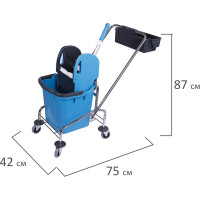 Уборочная тележка BRABIX 1 съемное ведро 25 л, механический отжим, корзина 607902