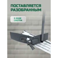 Швабра для влажной уборки In'Loran плоская, микрофибра, серая, 44х13 см, телескопическая ручка 71-120 см, арт. BS-012P