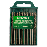 Сверло спиральное по металлу 4x43x75 мм, 10 шт ВОЛАТ 85040-075