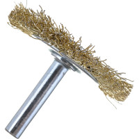 Щетка-крацовка дисковая со шпилькой, витая латунированная проволока, 50 мм GROSSMEISTER 021118001