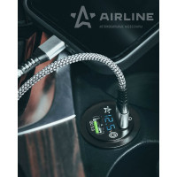 USB-розетка Airline встраиваемая, влагозащищенная, с 2 портами и вольтметр AEBJ202