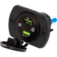 USB-розетка Airline встраиваемая, влагозащищенная, с 2 портами и вольтметр AEBJ202