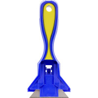 Скребок для чистки стеклокерамики Eurokitchen цвет синий/желтый, с набором запасных лезвий, 1 шт. RS-19BY