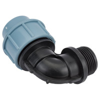 Угольник ПНД компрессионный с наружной резьбой (25 ммx1") AV Engineering AVE1032501