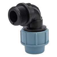 Угольник ПНД компрессионный с наружной резьбой (25 ммx1") AV Engineering AVE1032501