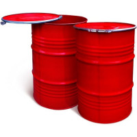 Металлическая бочка с крышкой и обручем Тара.ру 210 л, RAL 3020 цв. красный 26683