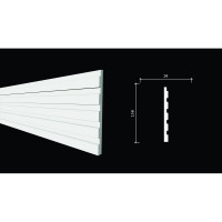 Панель стеновая "Грани" ударопрочная, влагостойкая, под покраску Decor-Dizayn 150x10x3000 мм DD904 (3m)