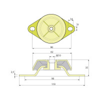 Виброопора PDH62/35/90 M10 NR60 ТСС 005305