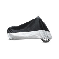 Чехол-тент AutoExpert на мотоцикл, черный-серебряный, 265x105x125 см MOTO-P-265