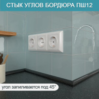 Акриловый плинтус для столешницы BNV ПШ12 180 см, черный 4603312129702