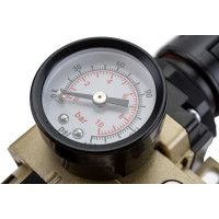 Блок подготовки воздуха AC3010-02 1/4", влагоотделитель с лубрикатором, релятором давления и манометром Pegas pneumatic 4703