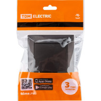 1-клавишный выключатель TDM ELECTRIC 10А, шоколад, Лама SQ1815-0501