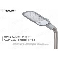 Уличный светодиодный консольный светильник Apeyron 80 Вт, 8800 лм, 5000 К, IP65, КСС -Ш, 495x215x80мм / 29-03