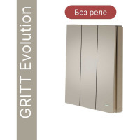 Беспроводной 3-клавишный выключатель GRITT Evolution золотистый IP67, без реле 14009