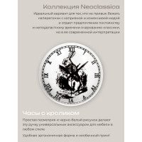 Керамическая ручка для мебели Blumen Haus Часы с кроликом цвет белый, рисунок черный 66239