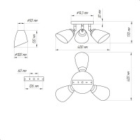 Светильник ЭЛЕТЕХ Сатурн 1317 хром (Плафон П0475) НПБ 01-3x60-176 Е27 ИУ 1005404614