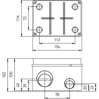 Распределительная коробка Экопласт BJB/JBS150 без сальников о/п 150х110х110 IP56 44061-1