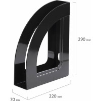 Вертикальный лоток для бумаг BRAUBERG ECONOMY 220x70x290 мм, черный 238112